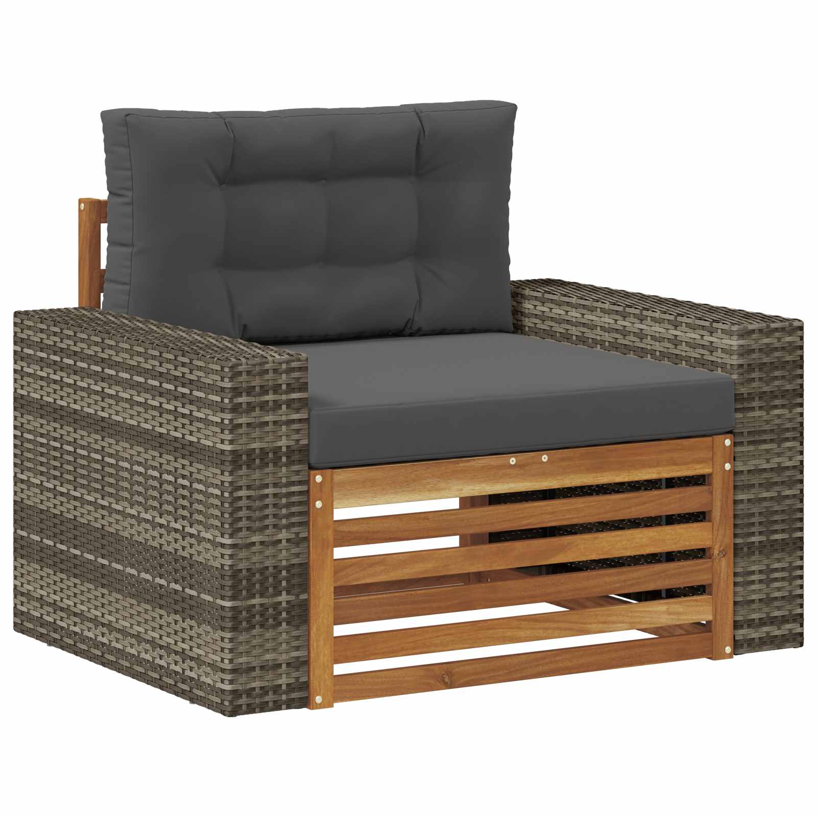 Udendørs Mellem Sofa Massivt Akacietræ Naturfarvet