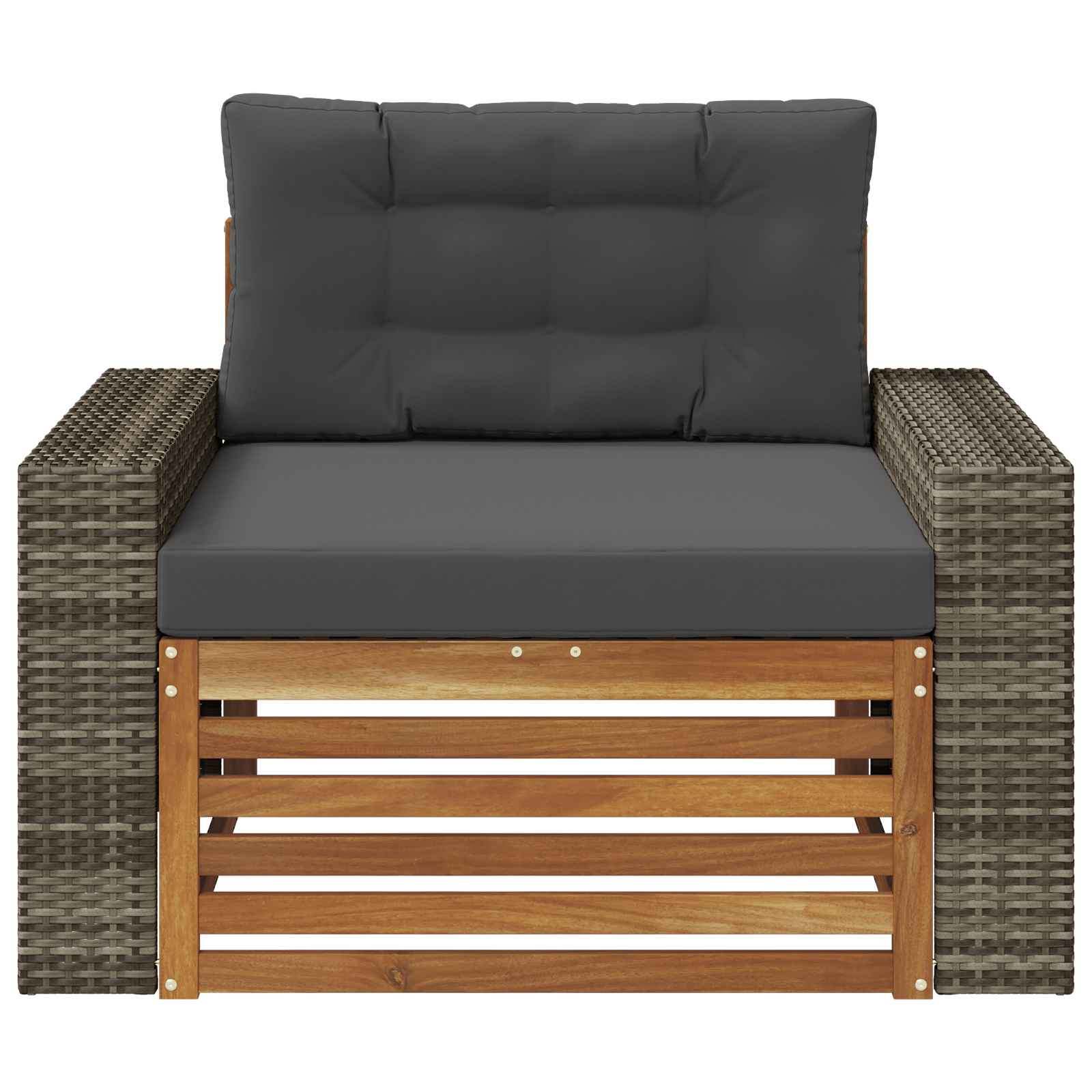 Udendørs Mellem Sofa Massivt Akacietræ Naturfarvet