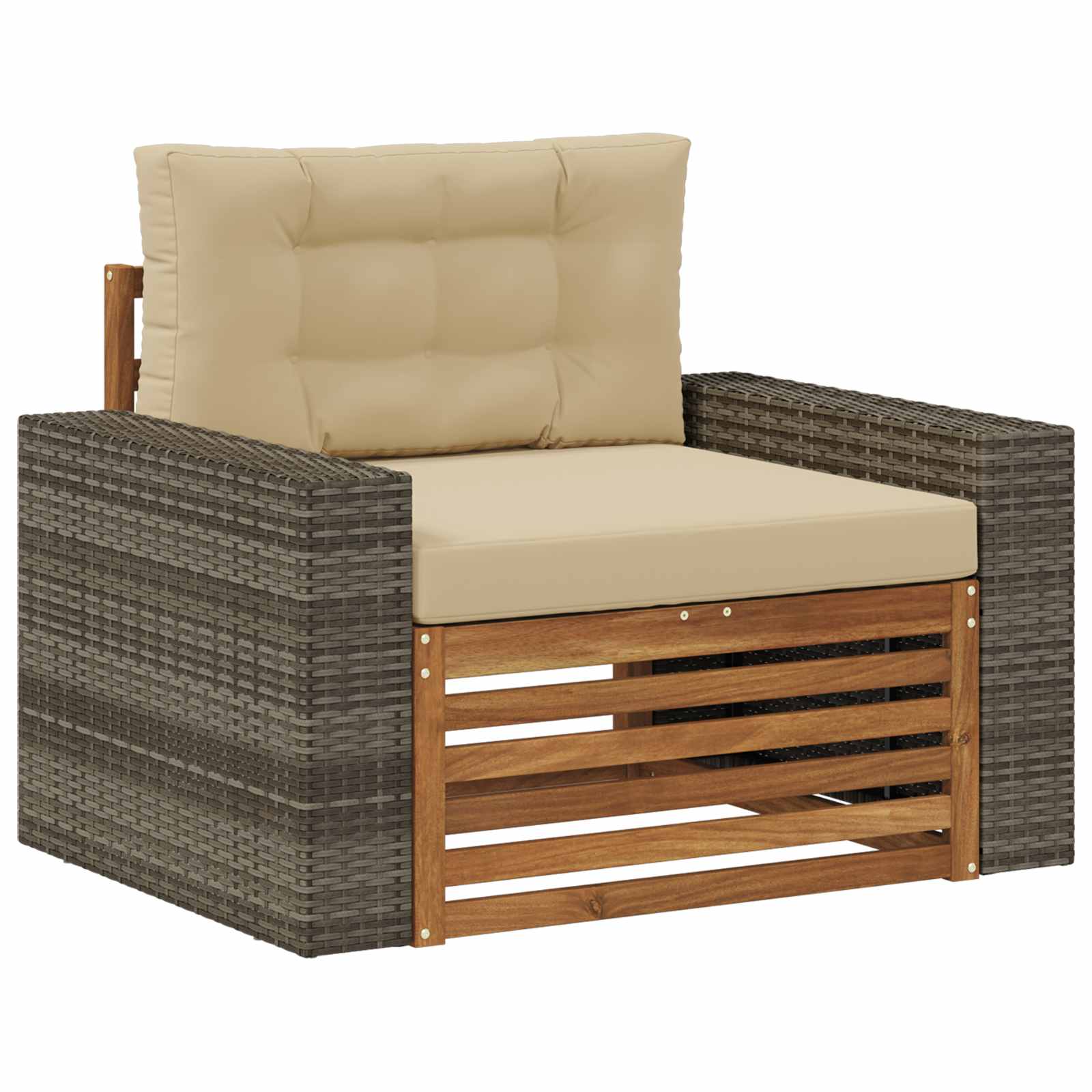 Udendørs Mellem Sofa Massivt Akacietræ Naturfarvet