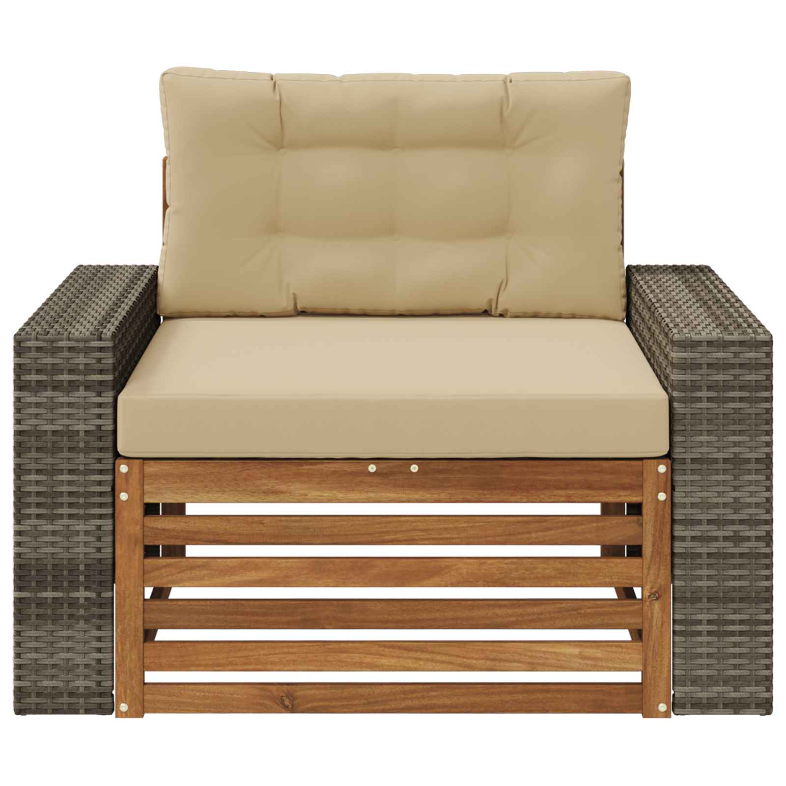 Udendørs Mellem Sofa Massivt Akacietræ Naturfarvet