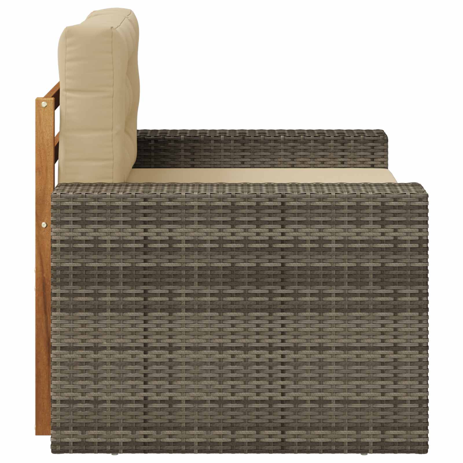 Udendørs Mellem Sofa Massivt Akacietræ Naturfarvet