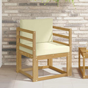 2 Stk Udendørs sofagruppe Polyester Hvid og creme