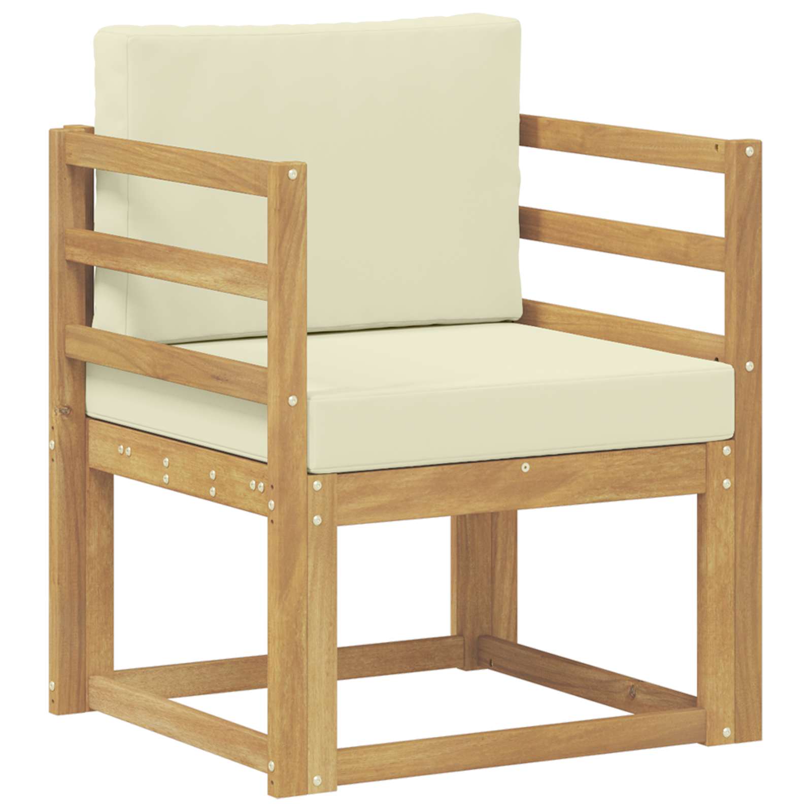 2 Stk Udendørs sofagruppe Polyester Hvid og creme