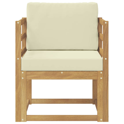 2 Stk Udendørs sofagruppe Polyester Hvid og creme