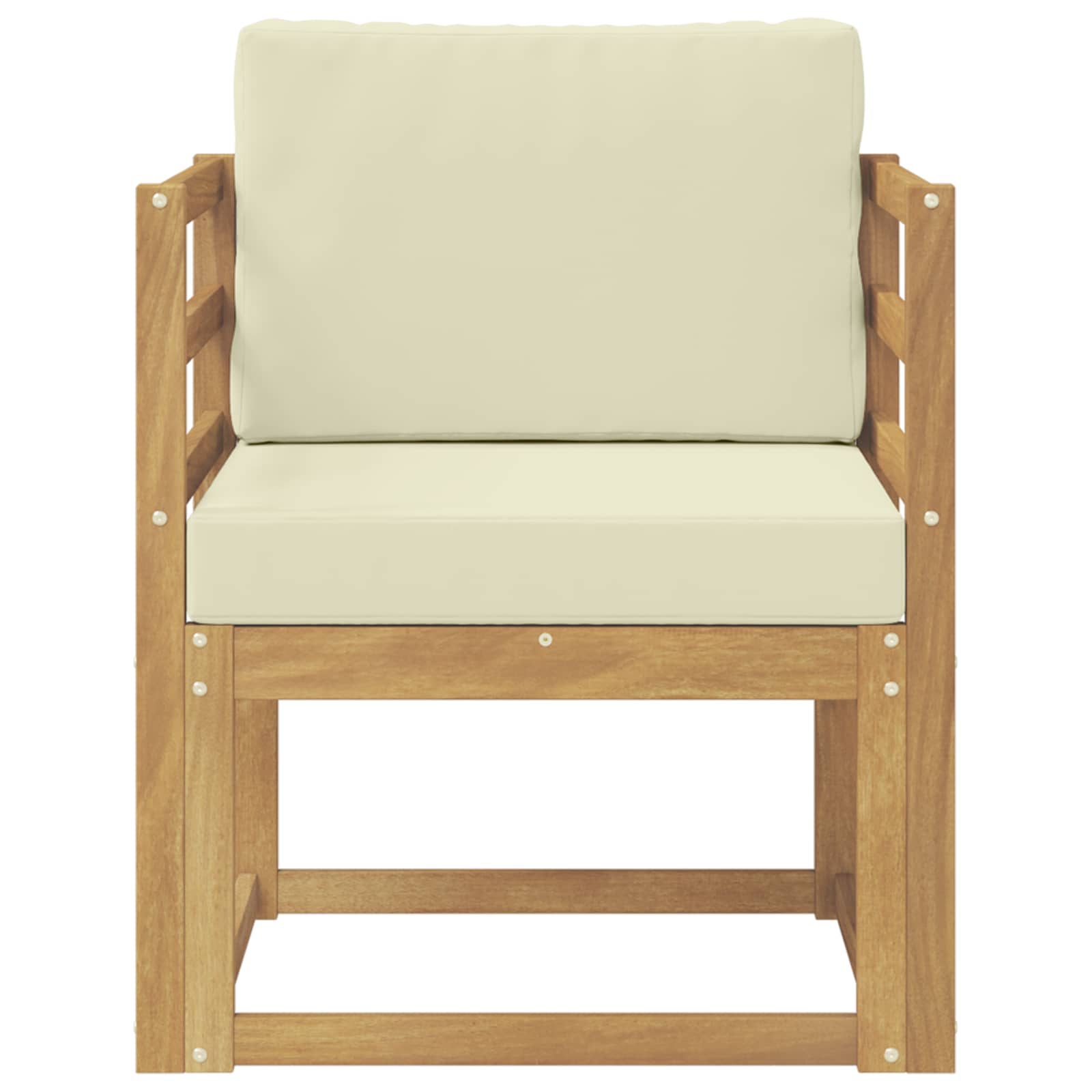 2 Stk Udendørs sofagruppe Polyester Hvid og creme