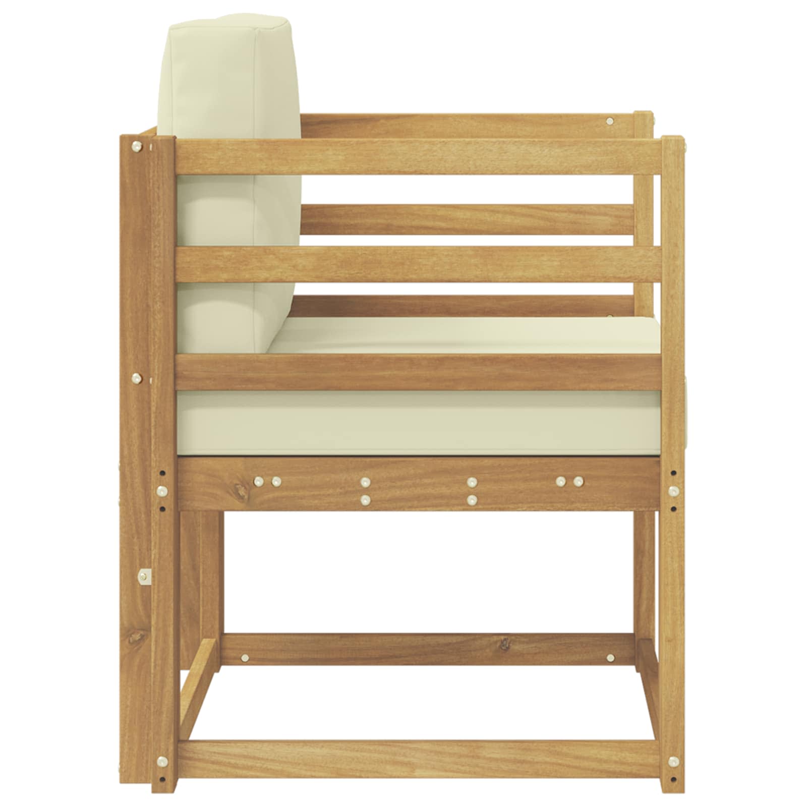 2 Stk Udendørs sofagruppe Polyester Hvid og creme