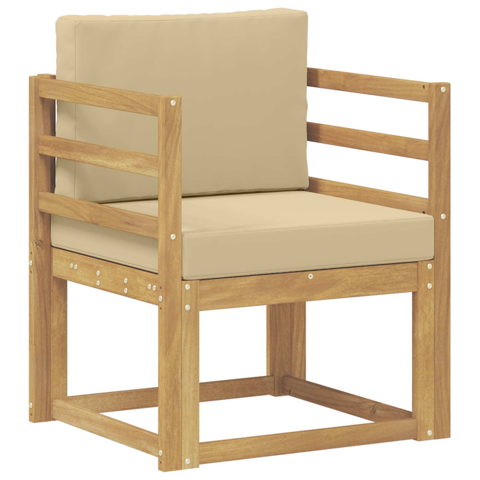 2 Stk Udendørs sofagruppe Polyester Hvid og Beige
