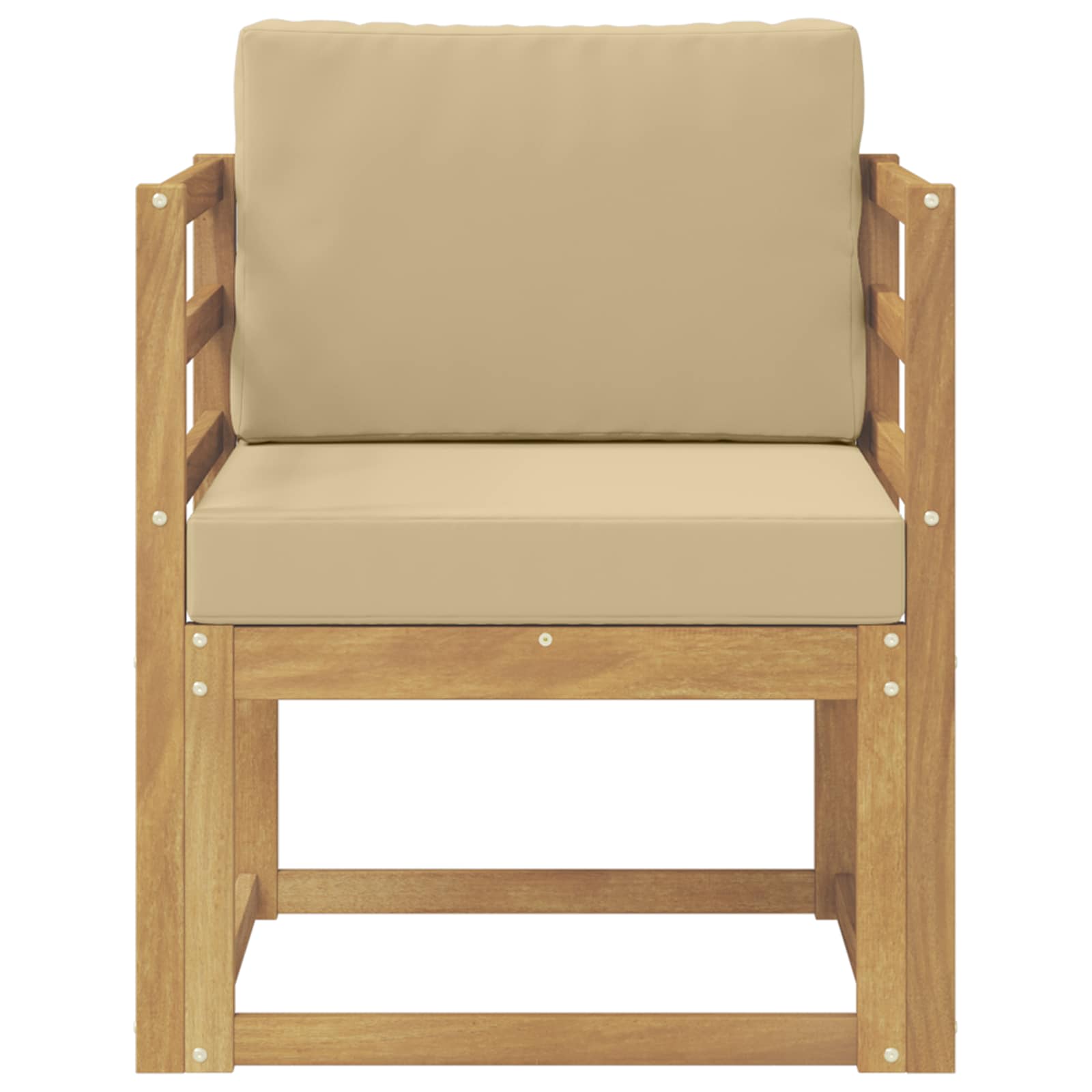 2 Stk Udendørs sofagruppe Polyester Hvid og Beige
