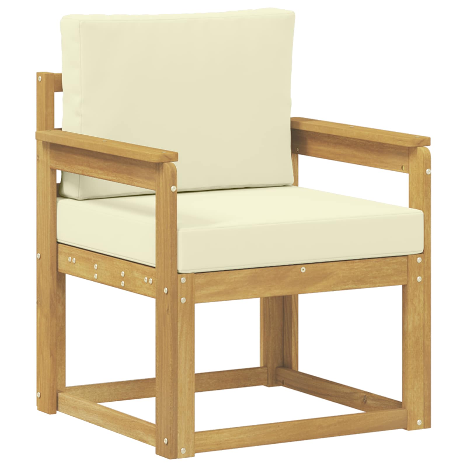 2 Stk Udendørs sofagruppe Polyester Hvid og creme