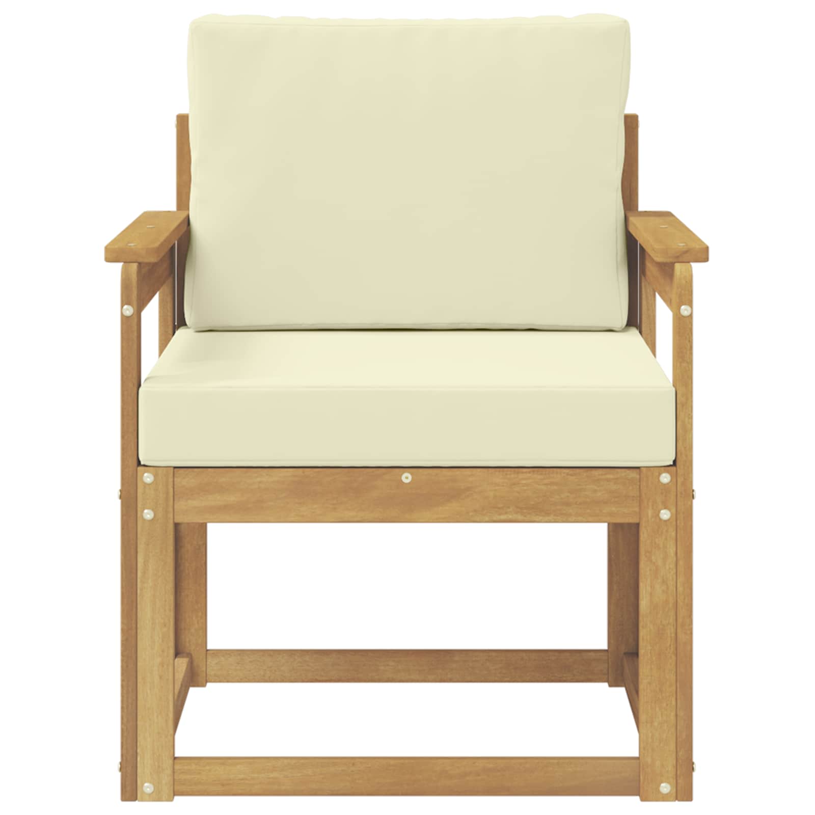 2 Stk Udendørs sofagruppe Polyester Hvid og creme