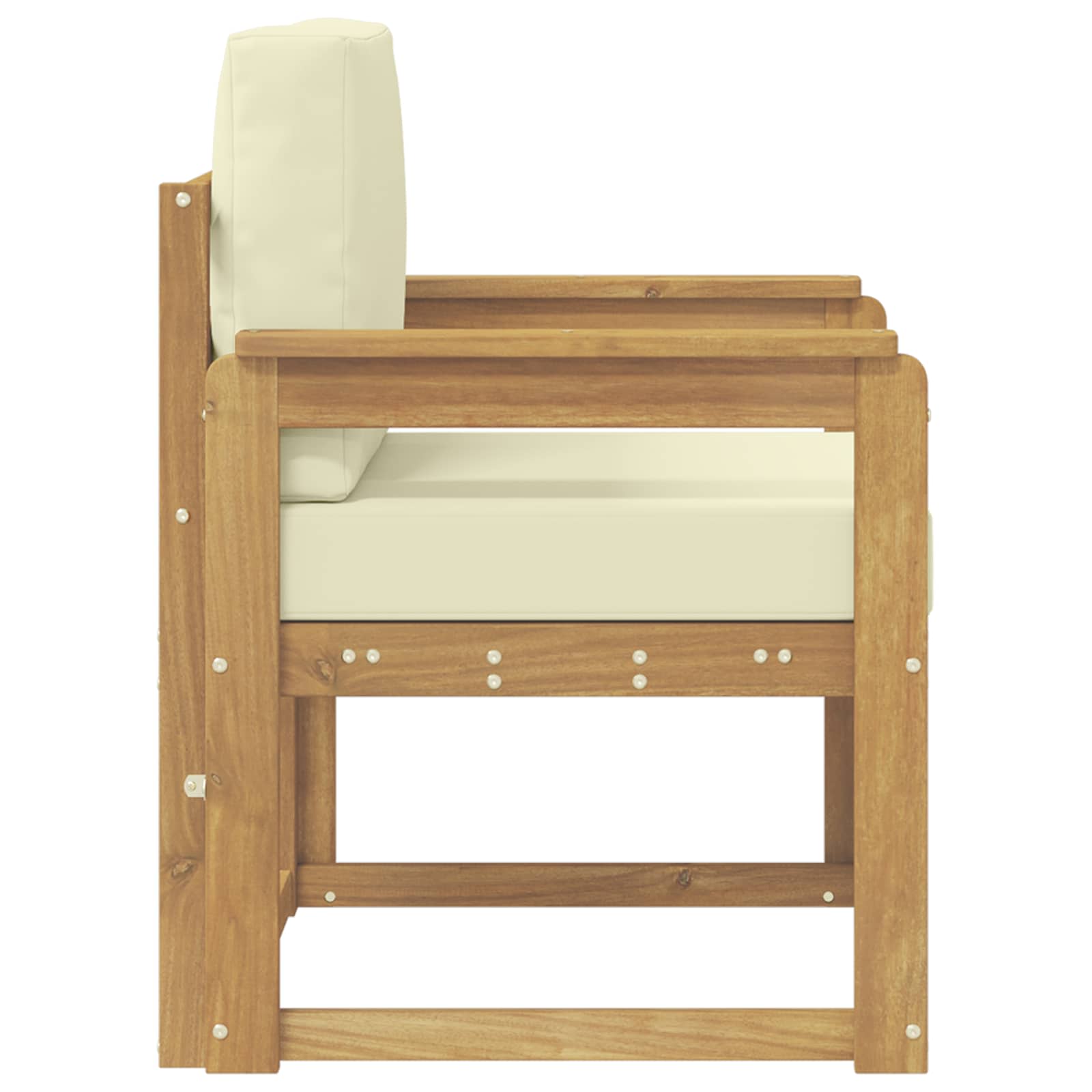 2 Stk Udendørs sofagruppe Polyester Hvid og creme