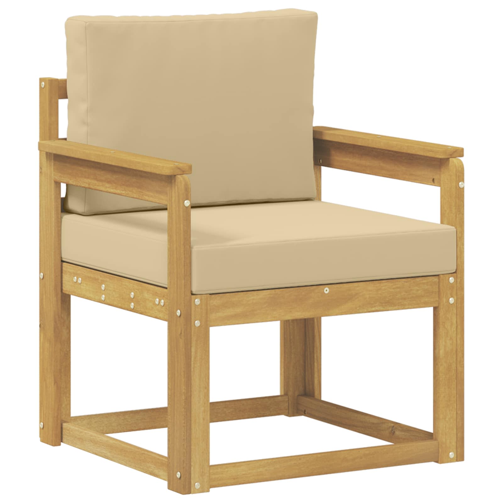 2 Stk Udendørs sofagruppe Polyester Hvid og Beige