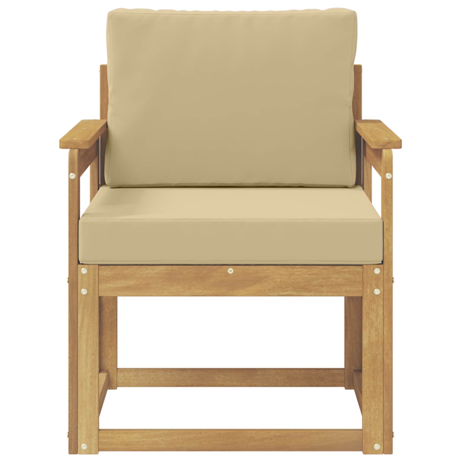 2 Stk Udendørs sofagruppe Polyester Hvid og Beige