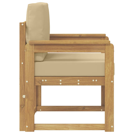 2 Stk Udendørs sofagruppe Polyester Hvid og Beige