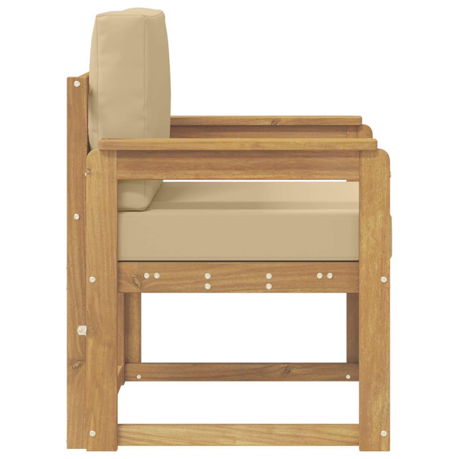 2 Stk Udendørs sofagruppe Polyester Hvid og Beige