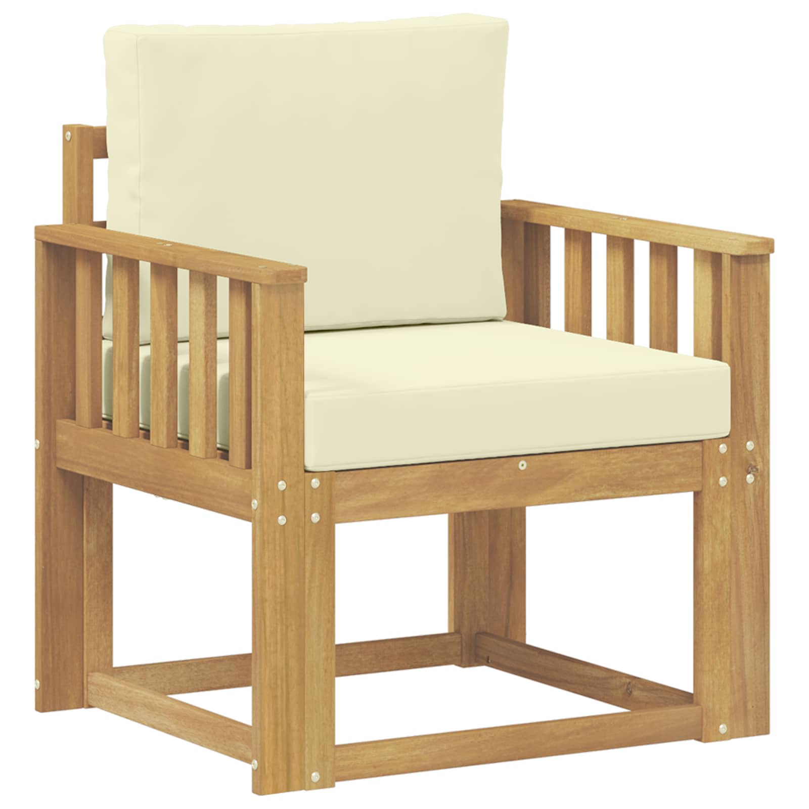 2 Stk Udendørs sofagruppe Polyester Hvid og creme