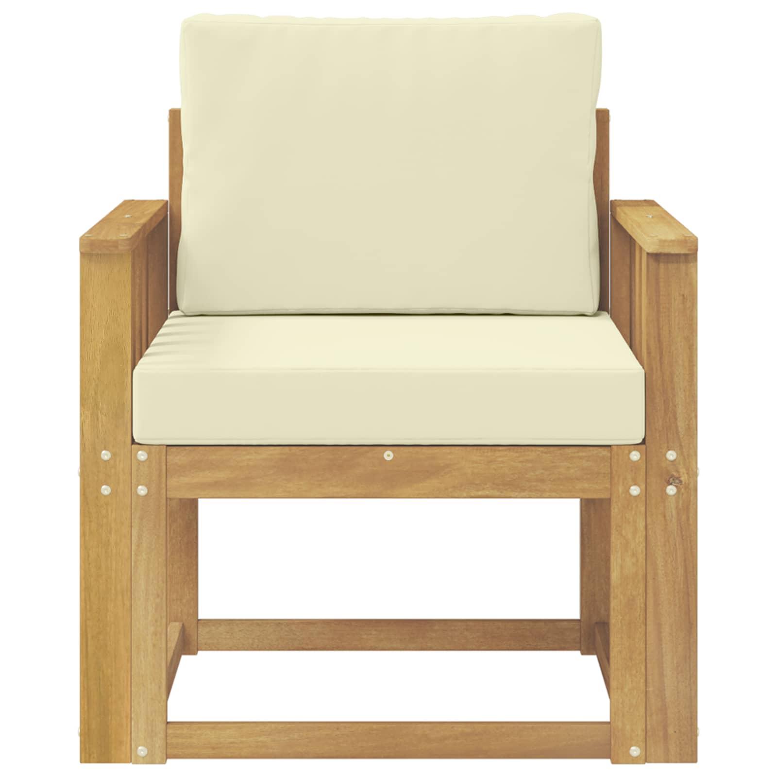 2 Stk Udendørs sofagruppe Polyester Hvid og creme