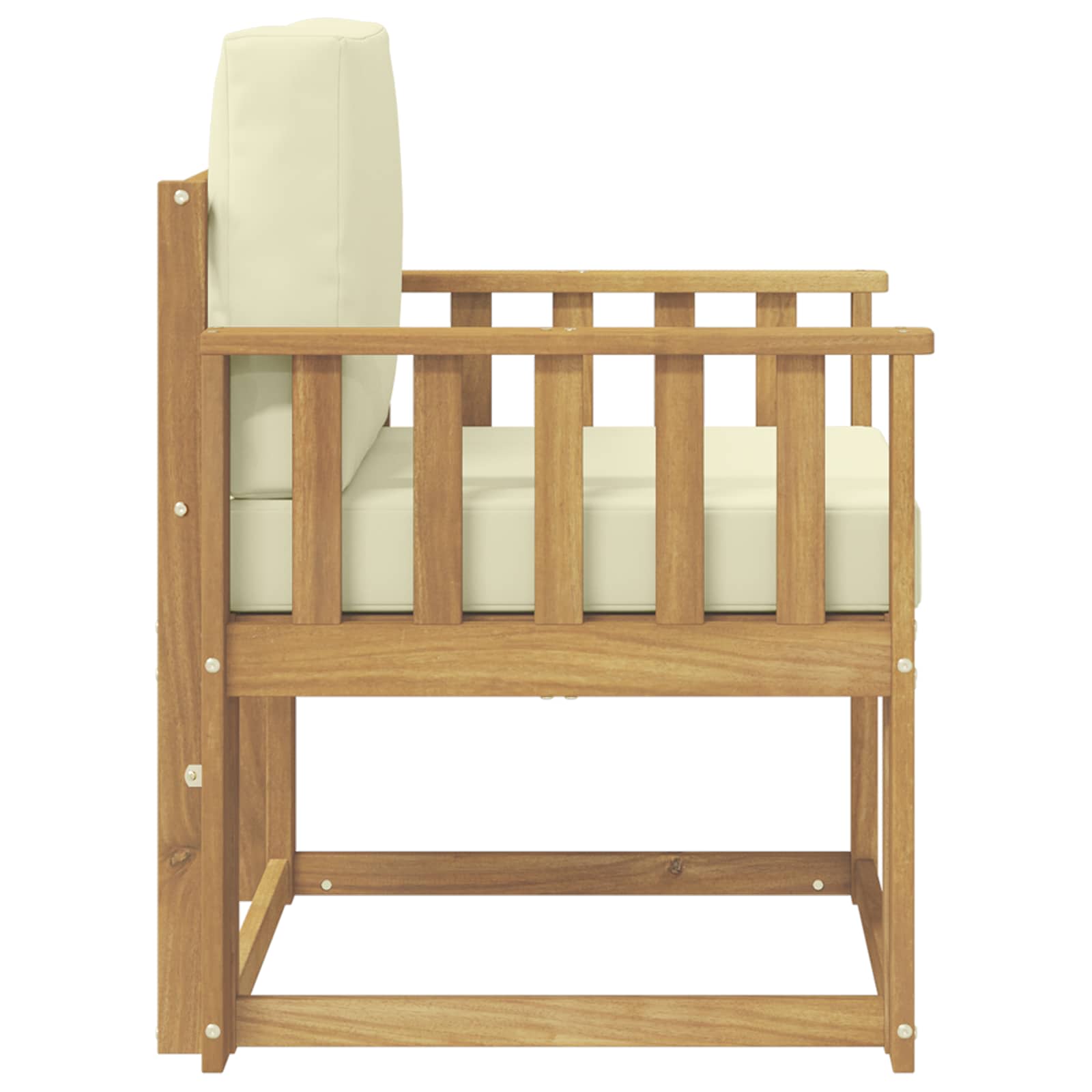 2 Stk Udendørs sofagruppe Polyester Hvid og creme