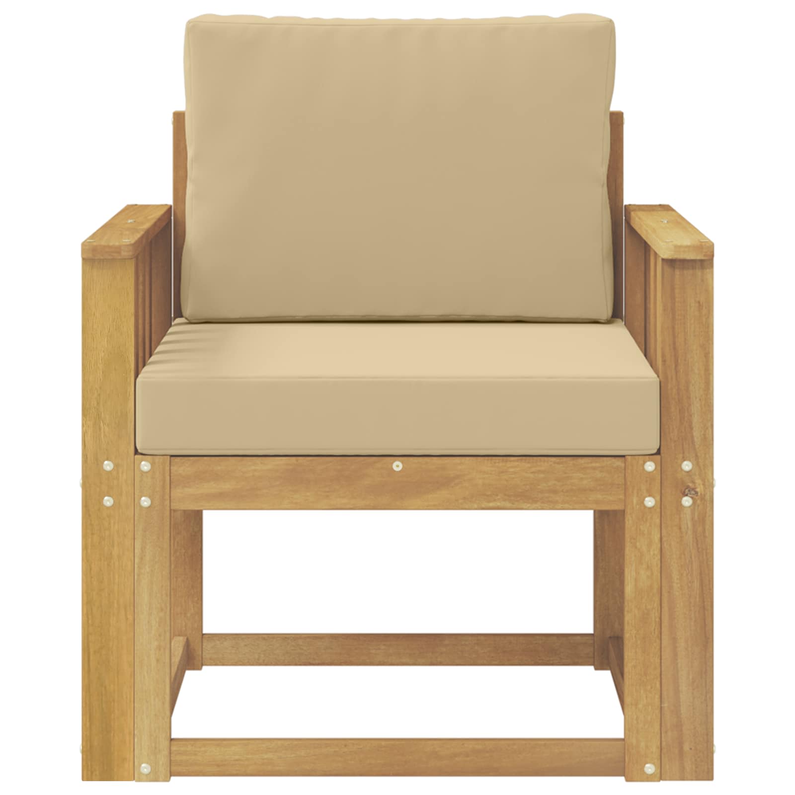 2 Stk Udendørs sofagruppe Polyester Hvid og Beige