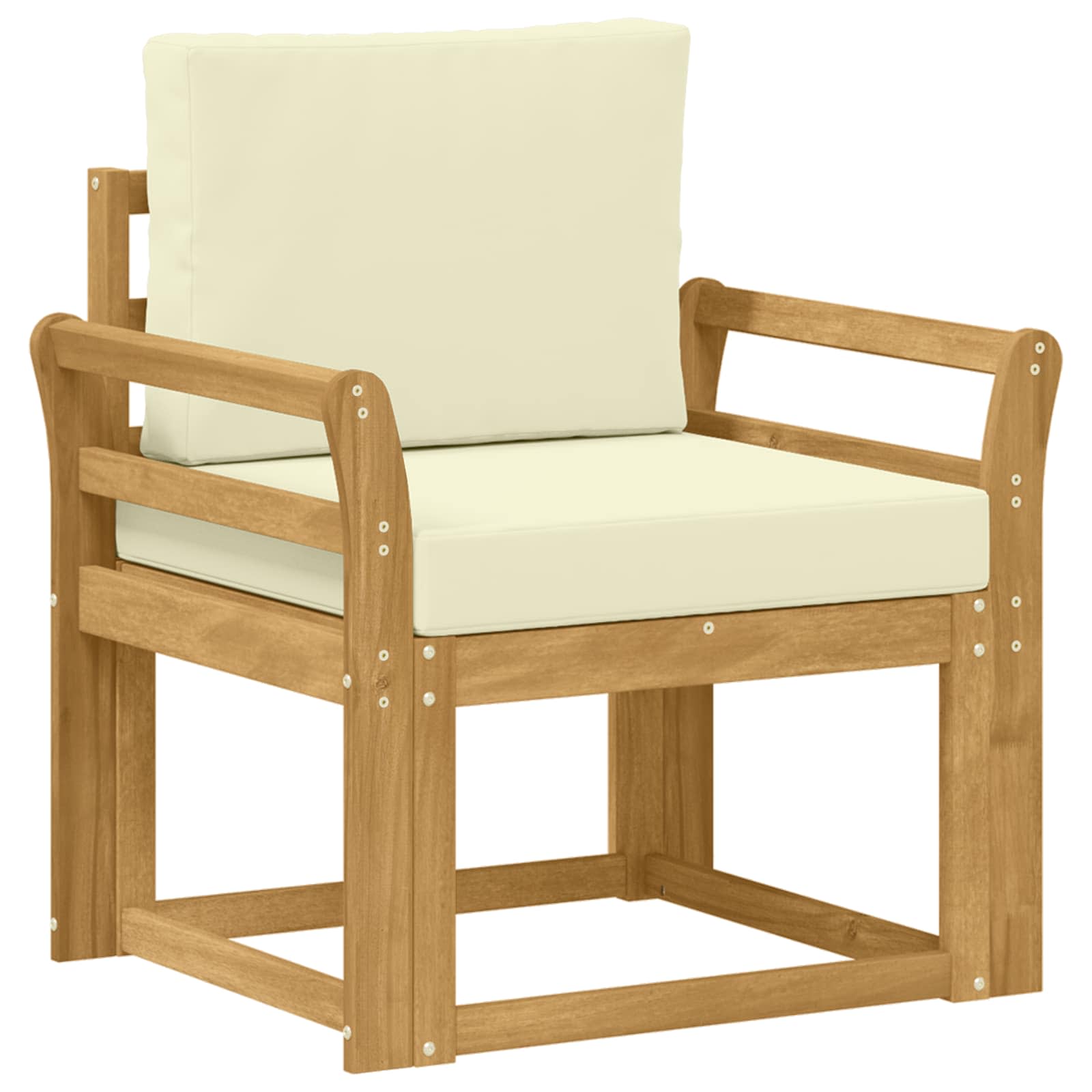 2 Stk Udendørs sofagruppe Polyester Hvid og creme