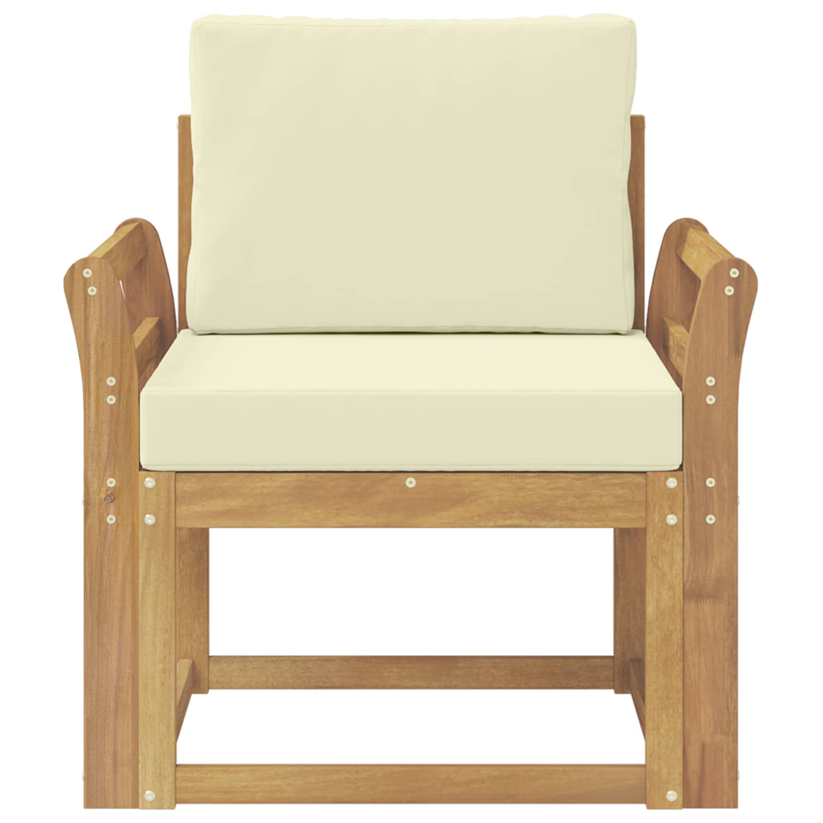 2 Stk Udendørs sofagruppe Polyester Hvid og creme