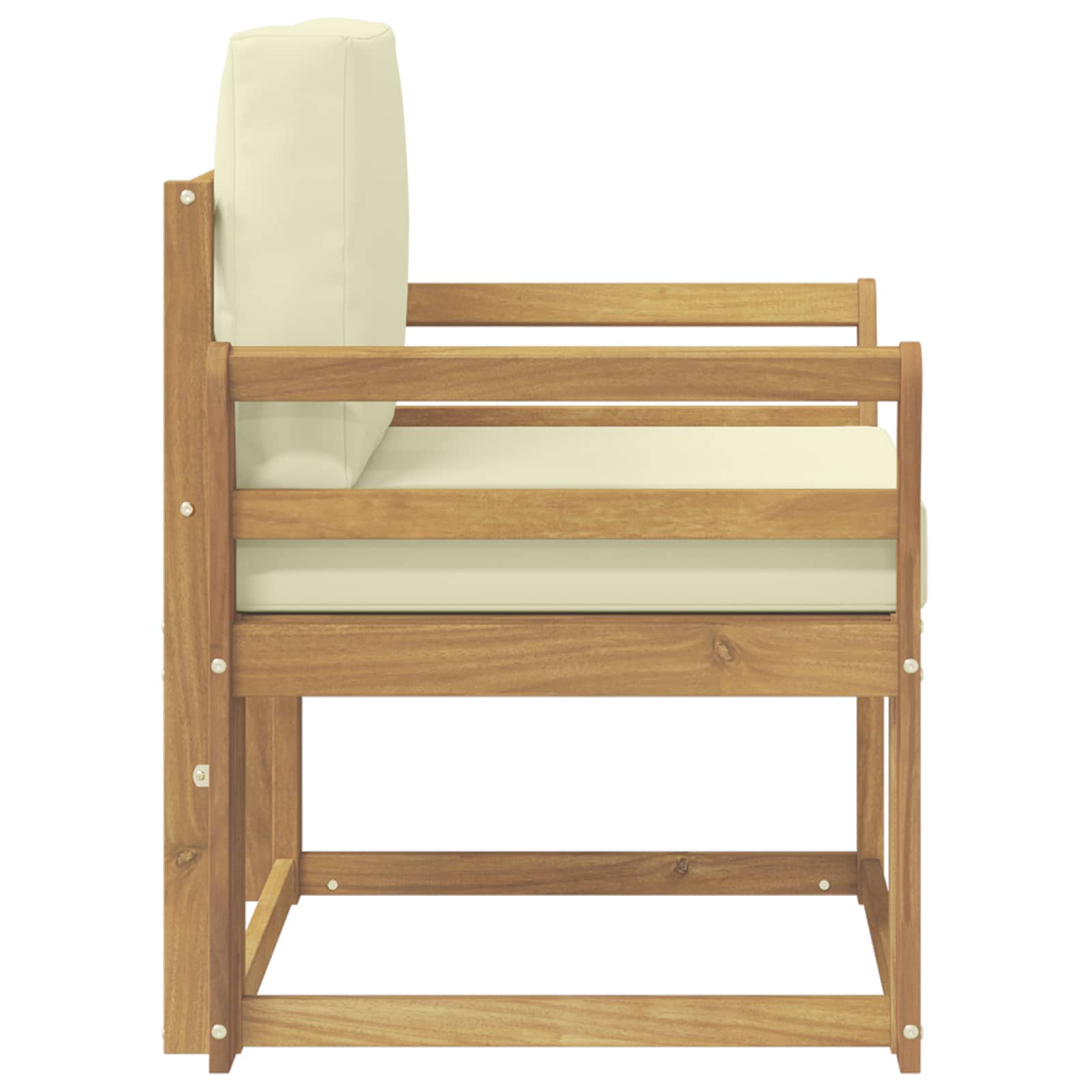2 Stk Udendørs sofagruppe Polyester Hvid og creme