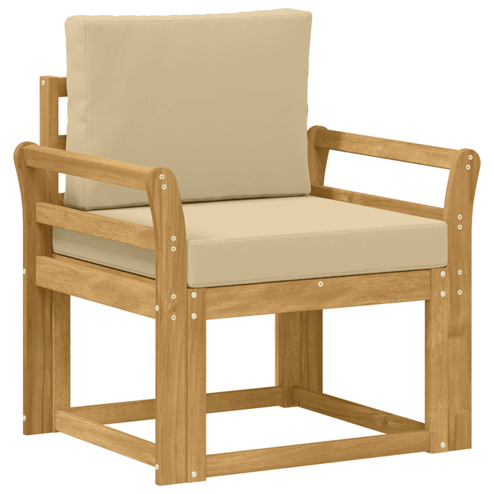 2 Stk Udendørs sofagruppe Polyester Hvid og Beige
