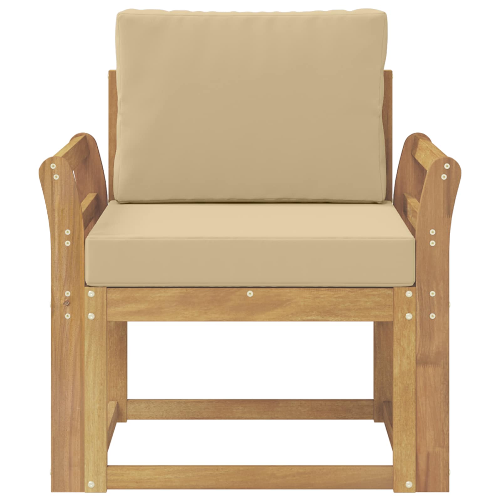 2 Stk Udendørs sofagruppe Polyester Hvid og Beige