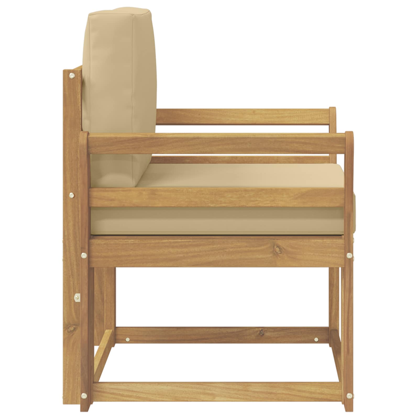 2 Stk Udendørs sofagruppe Polyester Hvid og Beige