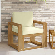 2 Stk Udendørs sofagruppe Polyester Hvid og creme