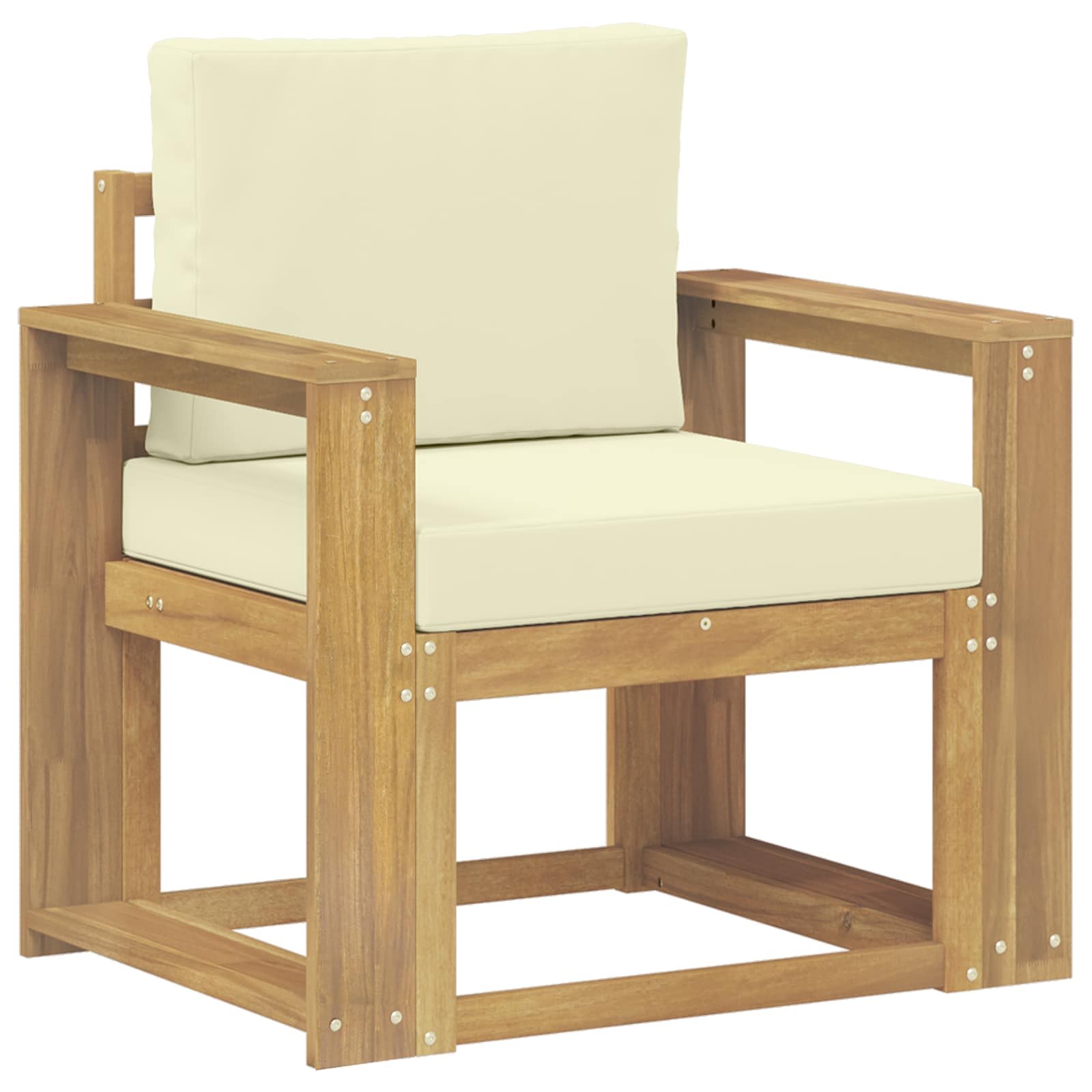 2 Stk Udendørs sofagruppe Polyester Hvid og creme