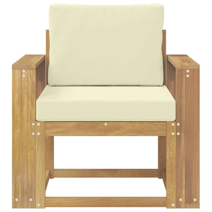 2 Stk Udendørs sofagruppe Polyester Hvid og creme