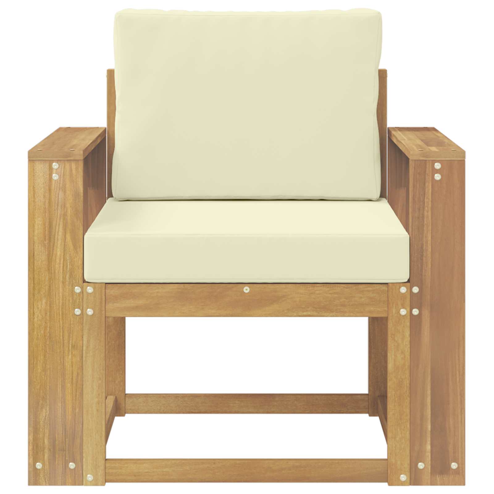 2 Stk Udendørs sofagruppe Polyester Hvid og creme