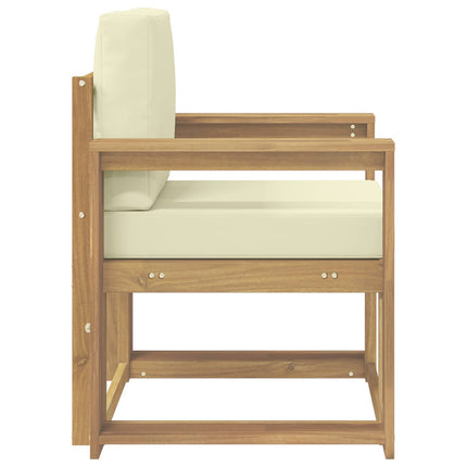 2 Stk Udendørs sofagruppe Polyester Hvid og creme