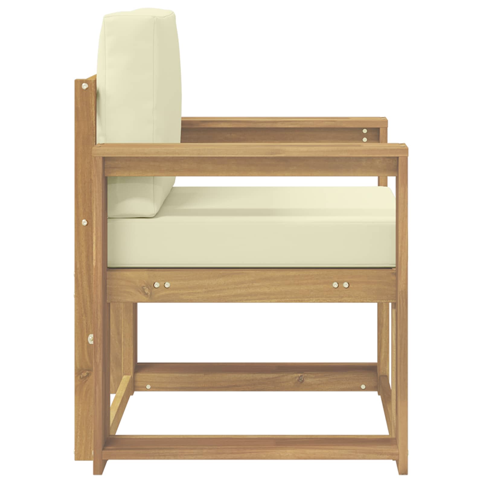2 Stk Udendørs sofagruppe Polyester Hvid og creme