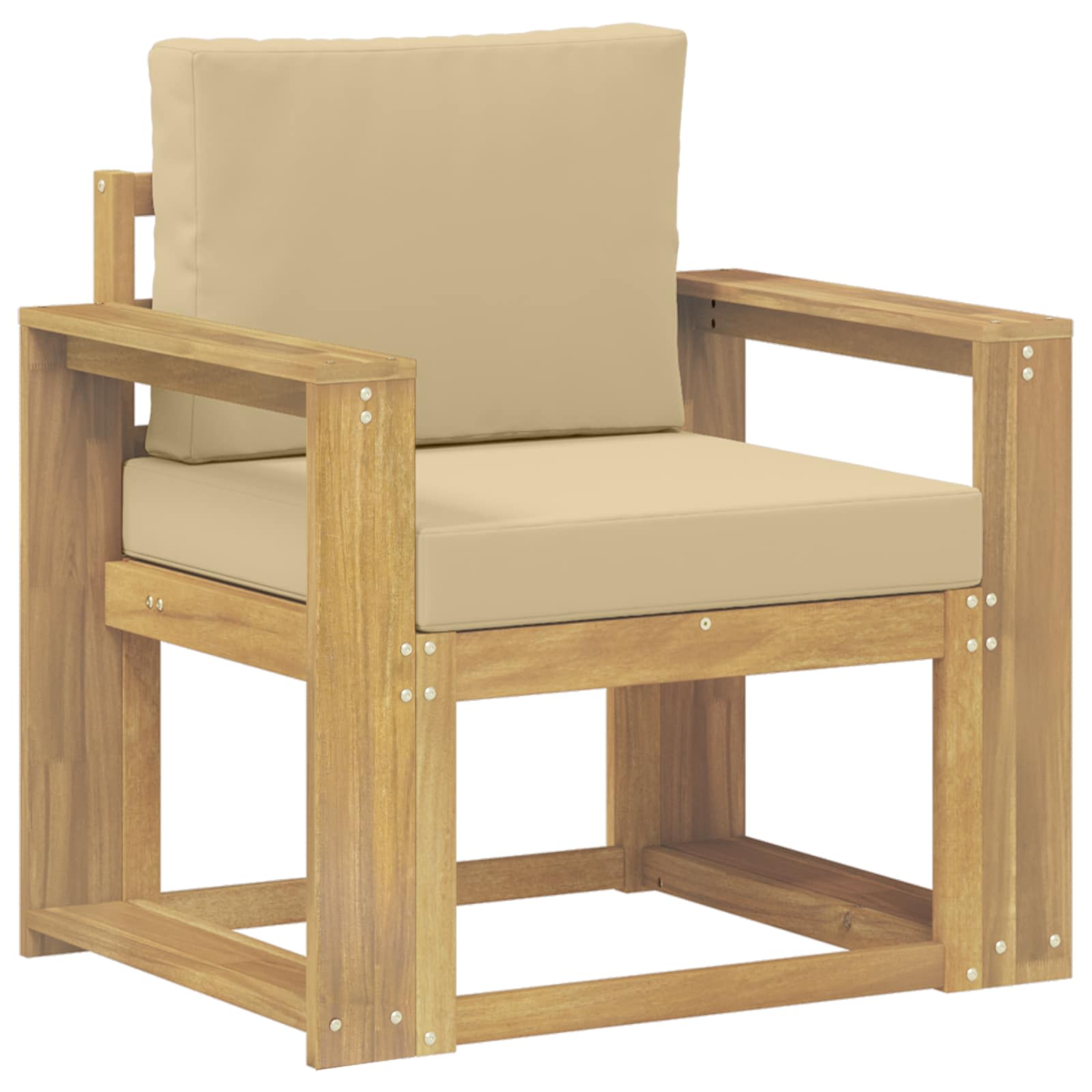 2 Stk Udendørs sofagruppe Polyester Hvid og Beige