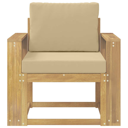 2 Stk Udendørs sofagruppe Polyester Hvid og Beige