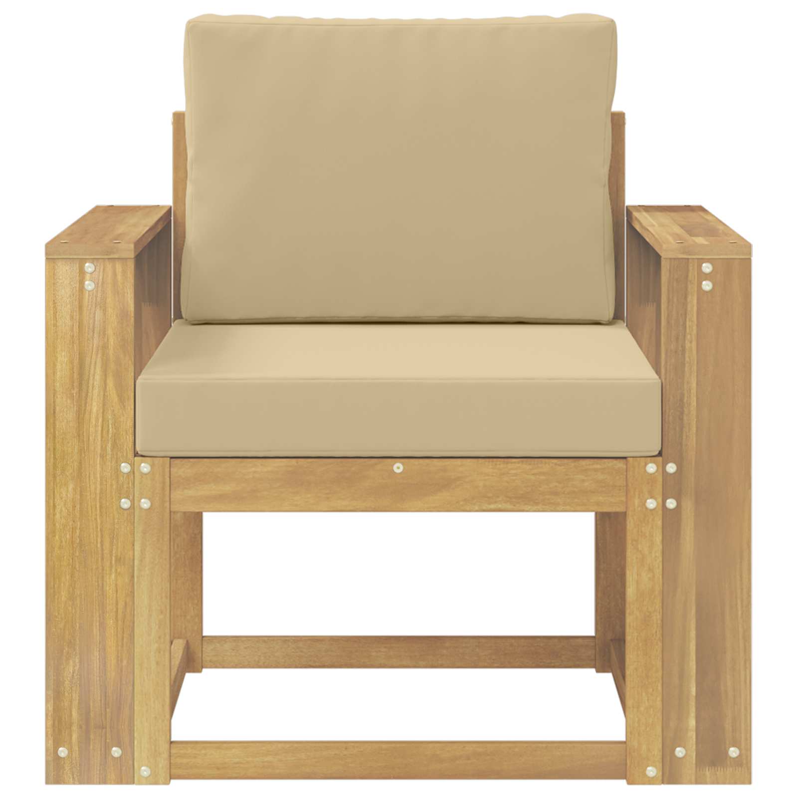 2 Stk Udendørs sofagruppe Polyester Hvid og Beige