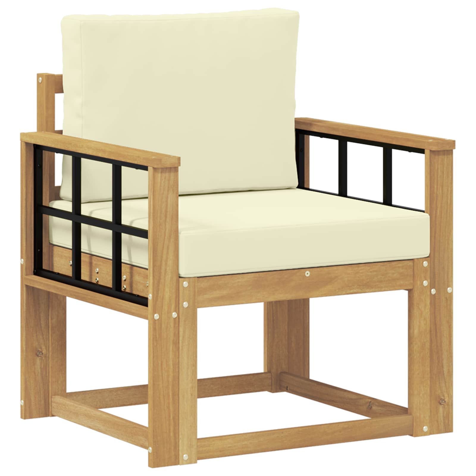 2 Stk Udendørs sofagruppe Polyester Hvid og creme