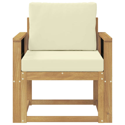 2 Stk Udendørs sofagruppe Polyester Hvid og creme