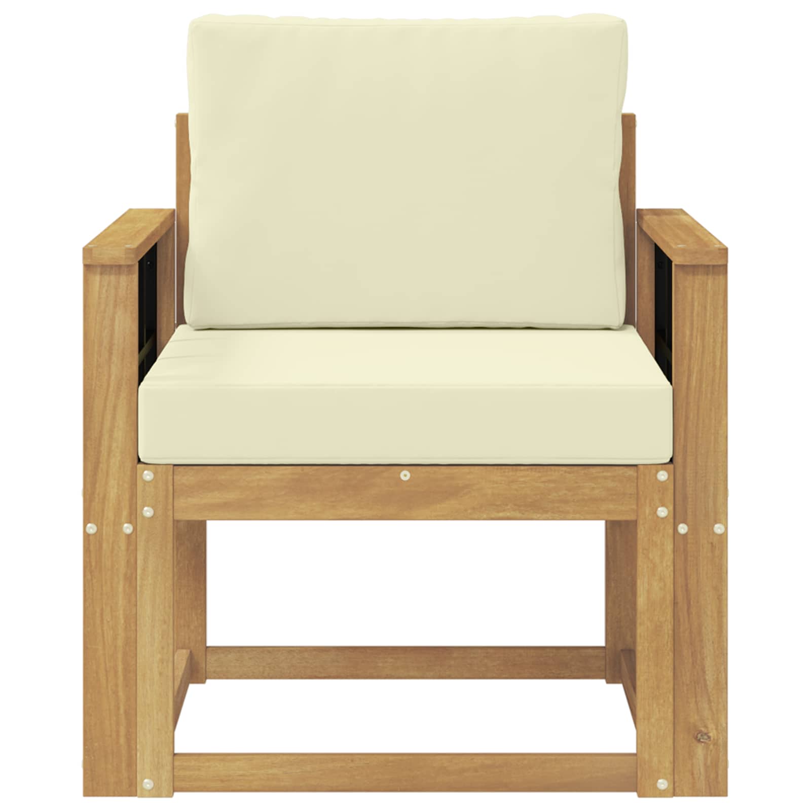 2 Stk Udendørs sofagruppe Polyester Hvid og creme