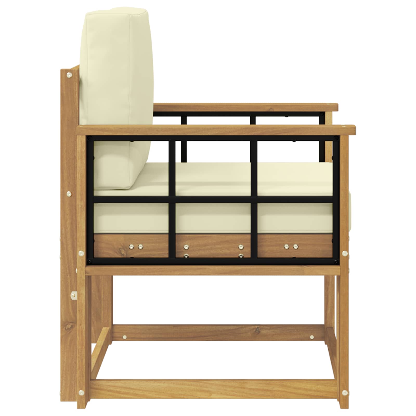 2 Stk Udendørs sofagruppe Polyester Hvid og creme