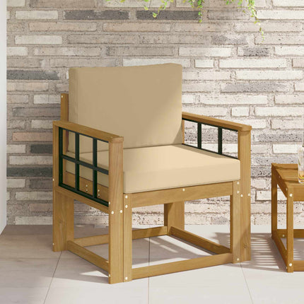 2 Stk Udendørs sofagruppe Polyester Hvid og Beige