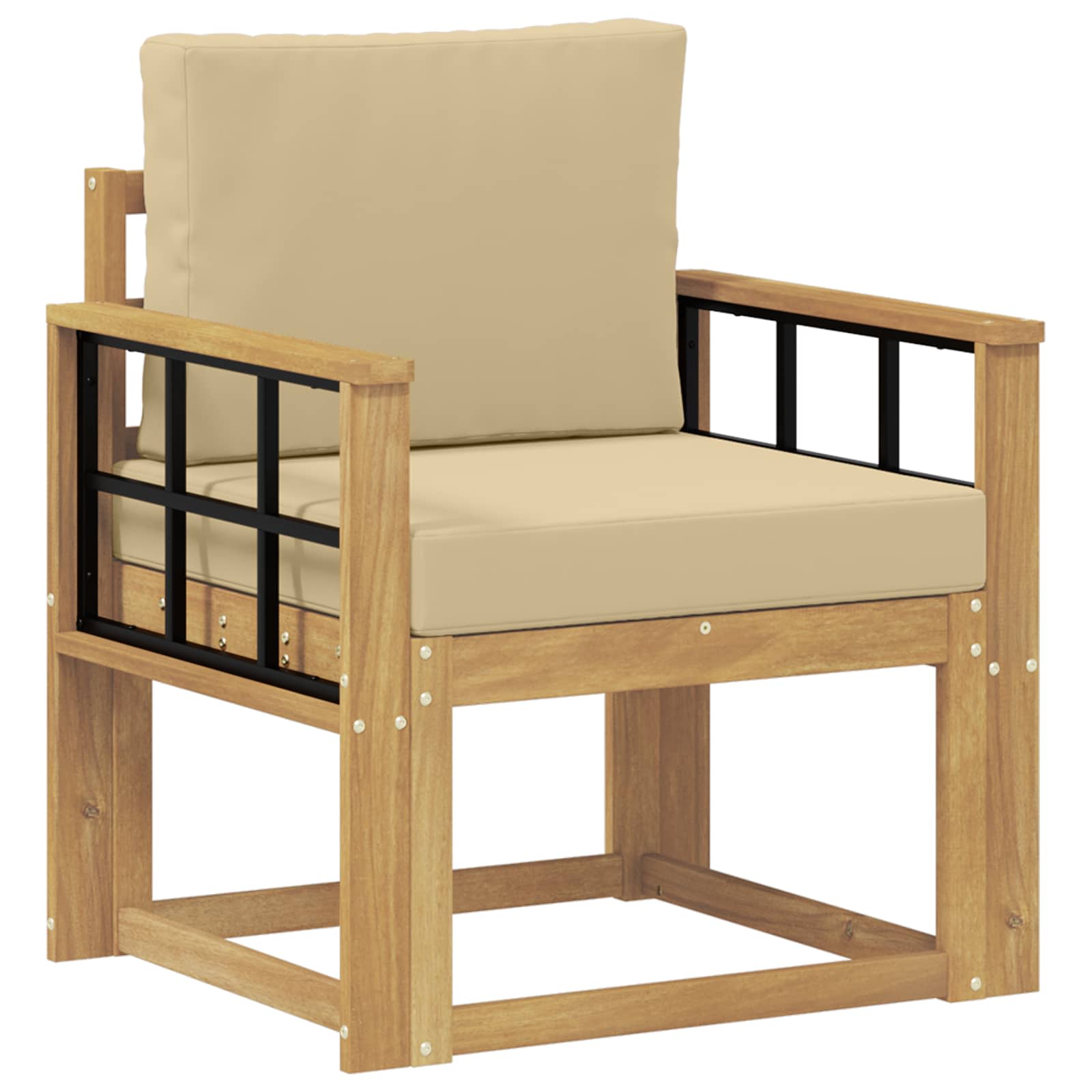 2 Stk Udendørs sofagruppe Polyester Hvid og Beige