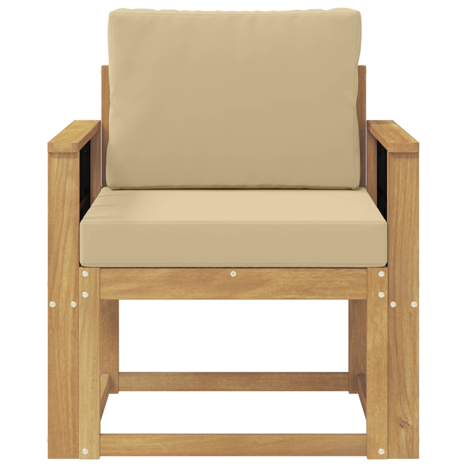 2 Stk Udendørs sofagruppe Polyester Hvid og Beige