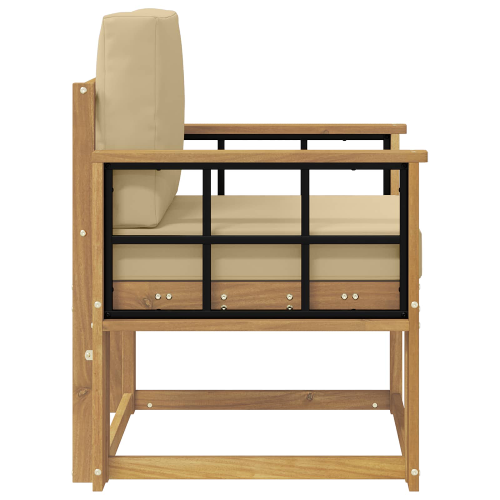 2 Stk Udendørs sofagruppe Polyester Hvid og Beige