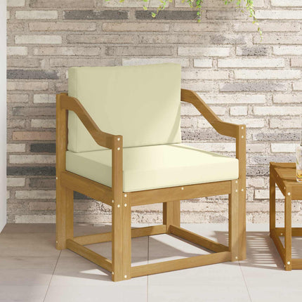 2 Stk Udendørs sofagruppe Polyester Hvid og creme