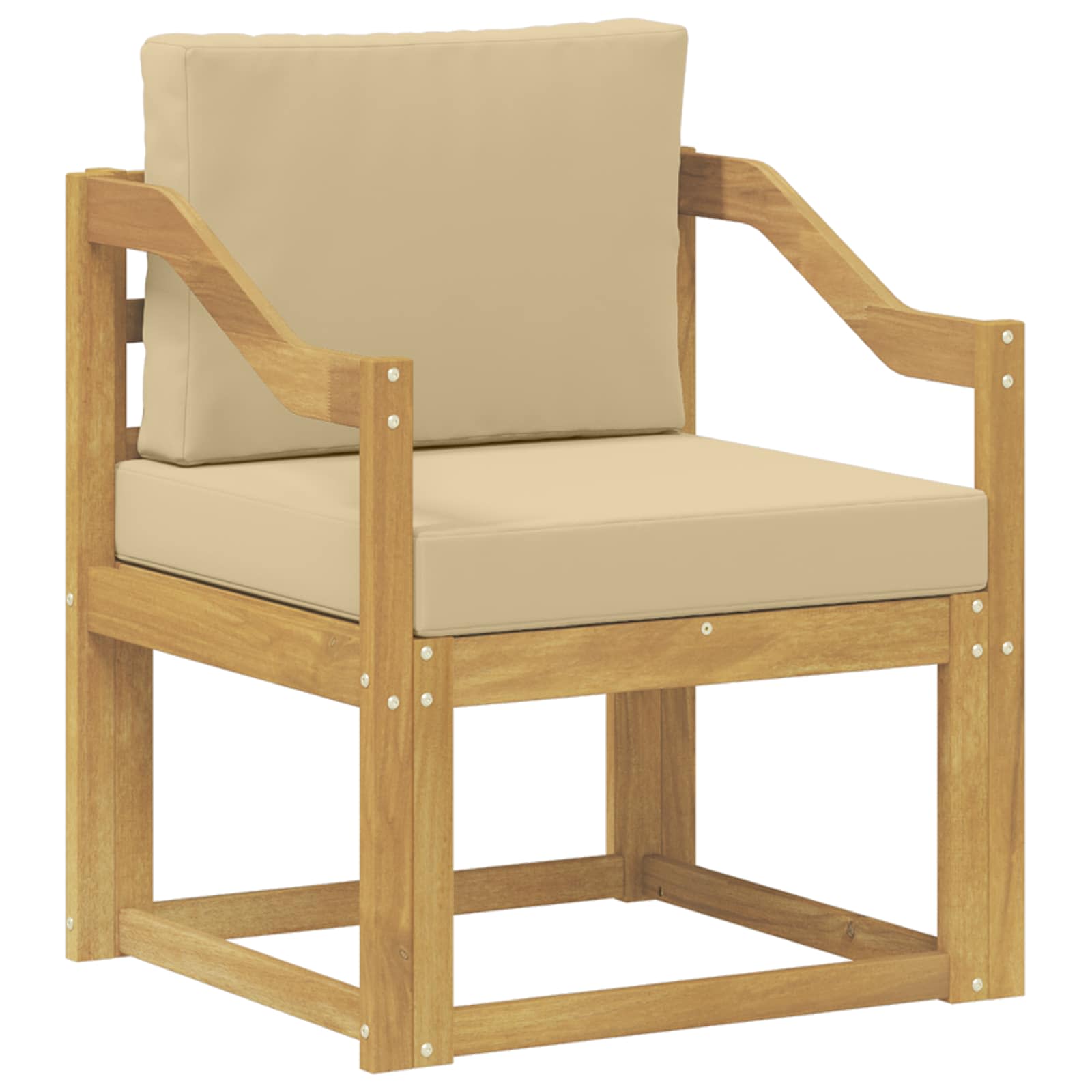 2 Stk Udendørs sofagruppe Polyester Hvid og Beige