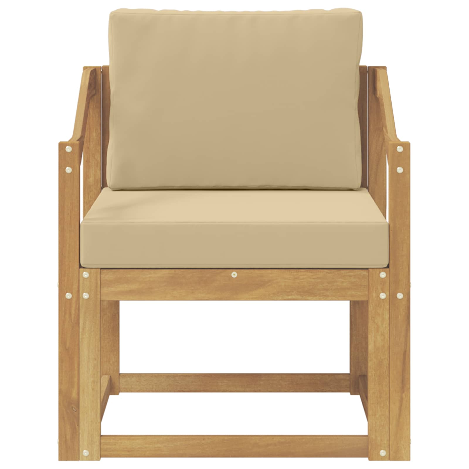 2 Stk Udendørs sofagruppe Polyester Hvid og Beige