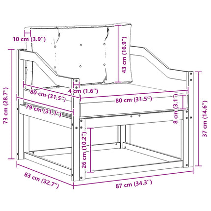 Udendørs Mellem Sofa Polyester Hvid